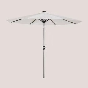 Parasol Ø270 Cm Met Licht In Stof En Staal Uzombras Gardenia Wit - Sklum