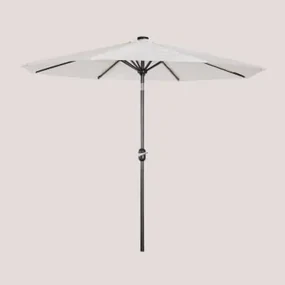Parasol Ø270 Cm Met Licht In Stof En Staal Uzombras Gardenia Wit - Sklum