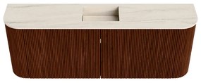 Mondiaz Joya DLux 115cm toiletmeubel ronding links/rechts ruby met wastafel faye midden 1 kraangat meli