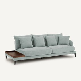 Halve bank met tafelblad, van gevlochten polyester, MODERNISTE
