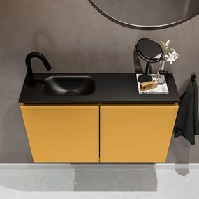 Mondiaz Ture 80cm toiletmeubel ocher met wastafel urban links 1 kraangat