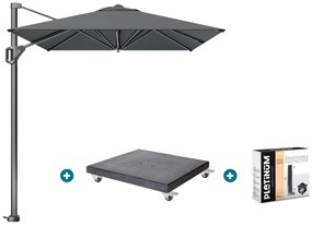 Platinum Voyager zweefparasol T1 3x2 m. - Antraciet met Marbella voet en hoes