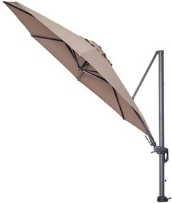 GI Hawaii zweefparasol 350 cm. - Taupe - met voet en hoes