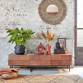 TV-meubel 180 cm voorzijde in reliëf, Jerem