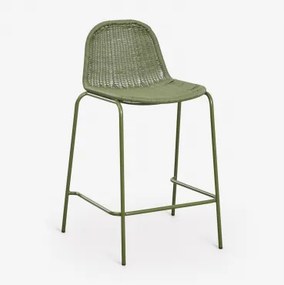 Set Van 2 Stapelbare Hoge Tuinkrukken Van Synthetisch Riet Reiven ↑65 Cm & Groen – Intens Olijf - Sklum