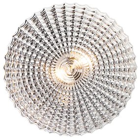 Klassieke plafondlamp zwart met smoke glas 35 cm IP44 - Nohmi
