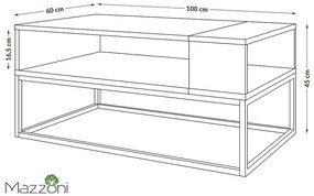 LYNX beton/wit, salontafel, modern, loft