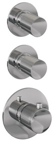 Brauer Chrome Carving complete inbouw regendouche set 16 met 30cm douchekop, gebogen muurarm, staafhanddouche en glijstang chroom