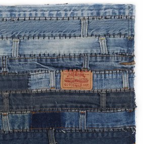 vidaXL Tapijt jeans tailleband patchwork 80x150 cm denimblauw