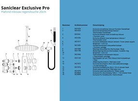 Saniclear Exclusive Pro volledig 304 RVS inbouw regendouche 20cm met staaf handdouche plafondmontage
