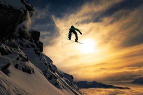 Foto Sunset Snowboarding, Jakob Sanne, (40 x 26.7 cm)