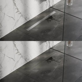 Brauer douchegoot 90x7cm met multifunctioneel rooster en flens RVS geborsteld
