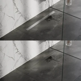 Brauer douchegoot 90x7cm met multifunctioneel rooster en flens RVS geborsteld