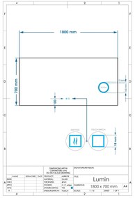 Gliss Design Lumin spiegel met LED-verlichting 180x70cm