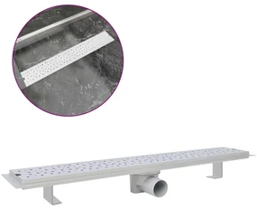vidaXL Doucheafvoer rechthoekig bubbel 730x140 mm roestvrij staal