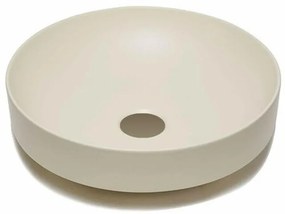 Nemo Go waskom - 40x40x9cm - opbouw - rond - porselein zachte vanille