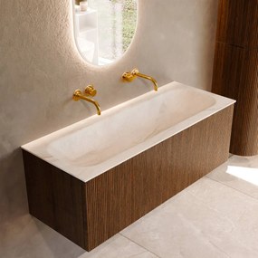 Mondiaz Kurve-dlux 120cm badmeubel dusk met 1 lade en wastafel big large midden zonder kraangat ostra