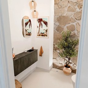 Mondiaz Joya DLux 100cm toiletmeubel shadow met wastafel faye rechts 1 kraangat lava