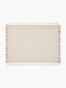 Katoenen placemats Elouise met franjes, 2 stuks