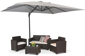 Zweefparasol Siena 3x4m Garden Point grijs