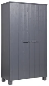 Woood Dennis Kledingkast Van Donkergrijs Grenen - 111x55x202cm.