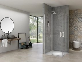 van Rijn ST02 hoekcabine 78x138cm met draaideuren chroom