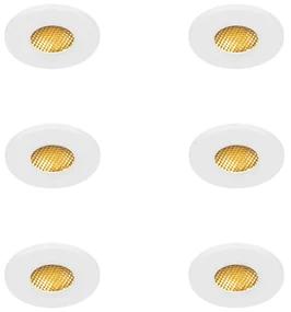 Set van 6 Moderne badkamer inbouwspot wit IP54 - Shed Honey GU10 IP54 Lamp