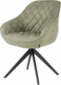 Eetkamerstoel - Neil - met draaivoet - lederlook Toronto groen