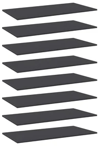 vidaXL Wandschappen 8 st 80x30x1,5 cm spaanplaat grijs