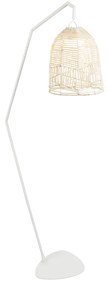 Buiten vloerlamp wit incl. LED IP54 oplaadbaar met afstandsbediening - Santorini IP54 Buitenverlichting rond Lamp