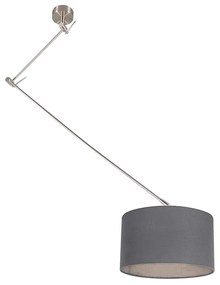 Eettafel / Eetkamer Hanglamp staal met kap 35 cm antraciet verstelbaar - Blitz Modern E27 rond Binnenverlichting Lamp