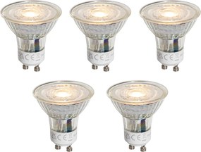 Set van 5 GU10 50mm LED lampen helder 1W 80 lm 2200K
