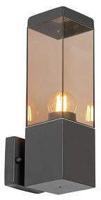 Moderne buiten wandlamp donkergrijs met smoke - Malios