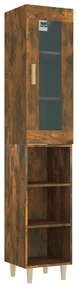 vidaXL Hoge kast 34,5x34x180 cm bewerkt hout gerookt eikenkleurig