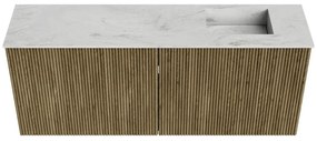 Mondiaz Joya DLux 100cm toiletmeubel dusk met wastafel faye rechts zonder kraangat opalo