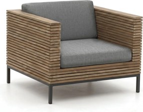 Lounge tuinstoel | ROUGH-D | Teakhout | Grijs/Old Teak | Kees Smit Tuinmeubelen