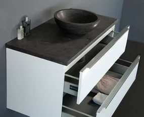 Lambini Designs Senza Dynasty badkamermeubel 100cm 0 kraangaten hoogglans wit