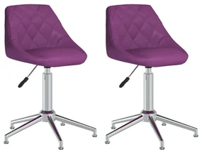 vidaXL Eetkamerstoelen draaibaar 2 st kunstleer paars