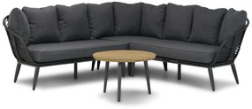 Hoek loungeset 4 personen Wicker Zwart  Coco Coco Leonardo