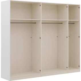 Goossens Kledingkast Easy Storage Ddk, Kledingkast 253 cm breed, 220 cm hoog, 2x glas draaideur en 3x spiegel draaideur midden
