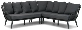 Hoek loungeset 4 personen Aluminium/wicker Zwart Coco Coco Leonardo