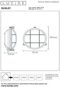 Lucide Dudley wandlamp 40W 23x22cm zwart