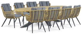 Tuinset 8 personen 280 cm Aluminium/wicker Taupe Coco Azzano/Diogo