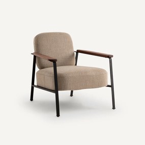 Stalen metalen fauteuil met stof van viscose en linnen, Abraxas