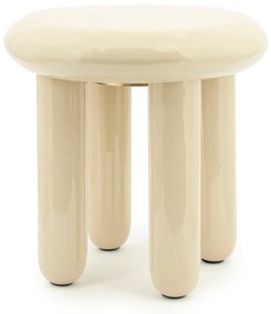 By-Boo Balloon Hoogglans Bijzettafel Beige - 43 X 43cm.