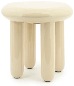By-Boo Balloon Hoogglans Bijzettafel Beige - 43 X 43cm.
