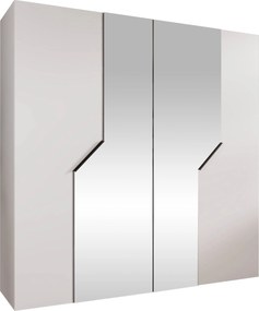 Kledingkast Hartford 598, Zwart, Wit, 202x200x52cm, 135.3 kg, Kledingkast deuren: Met scharnieren