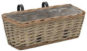 vidaXL Balkonbakken 2 st 40 cm wicker met PE-voering