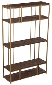Tower Living Gouden Stellingkast Met Hout Belvedere - 120x40x200cm.