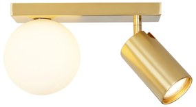 Moderne plafondlamp messing 2-lichts kantelbaar - Lesly